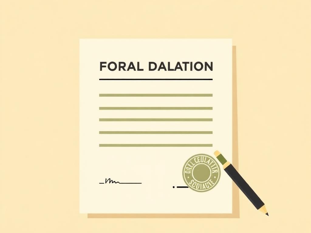 Ilustração do modelo de declaração de doação e ajuda
