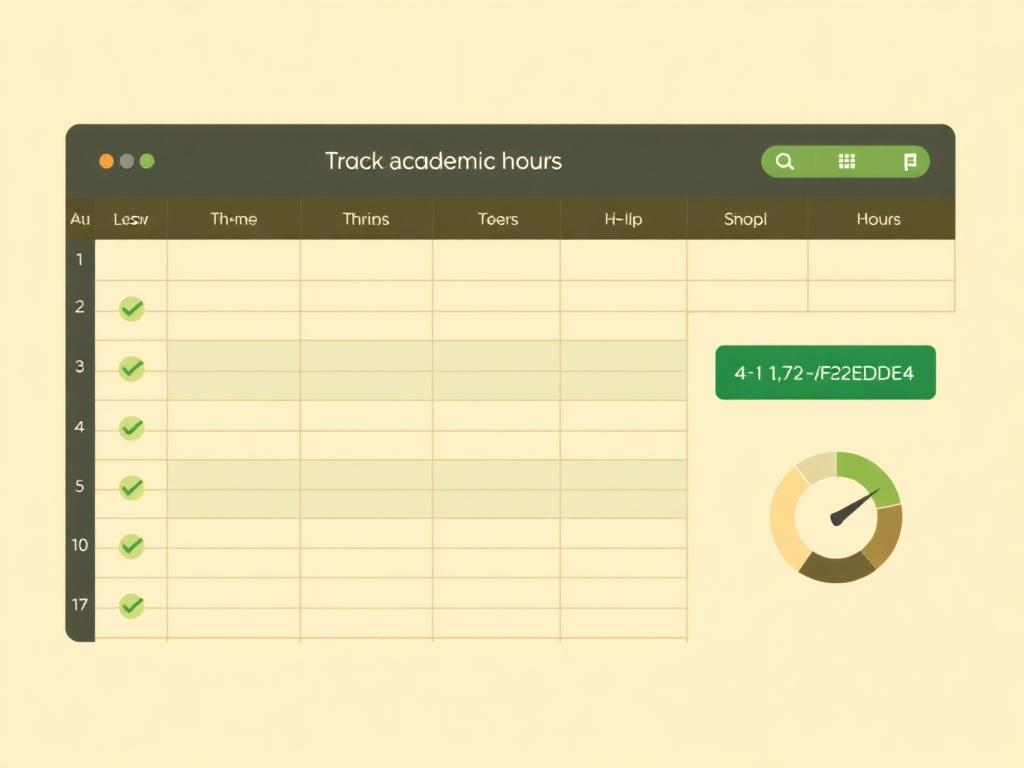 Ilustração da planilha de controle de horas complementares